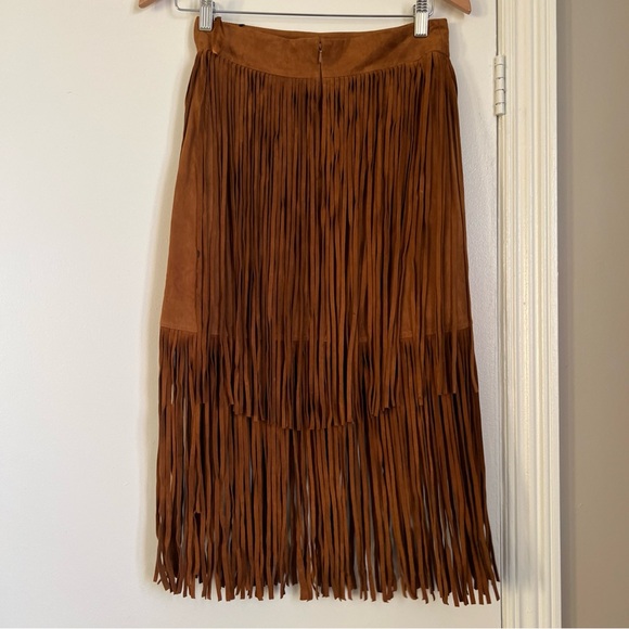 House of Harlow 1960 Brown Tiered Midi Skirt Sz S - Picture 2 of 8